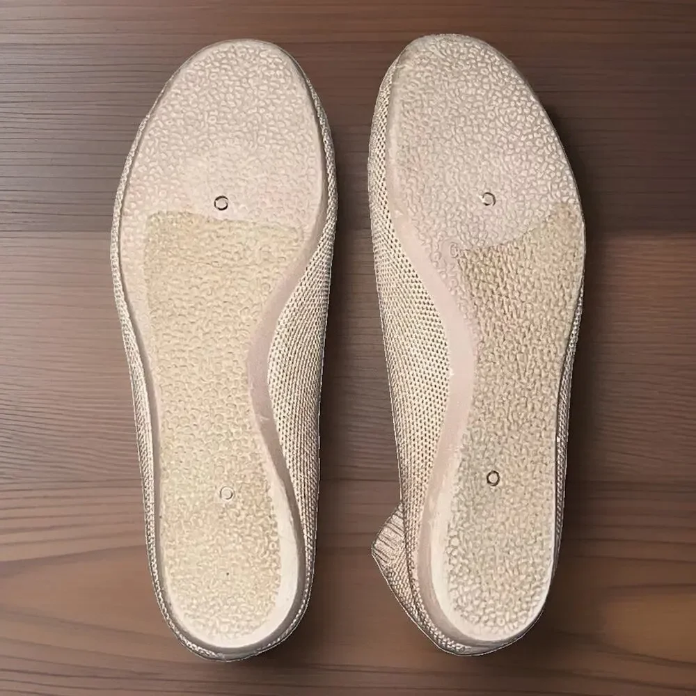 Danskin Luxe Knit Ballet Flats Light Tan Comfy Lightweight Size 6